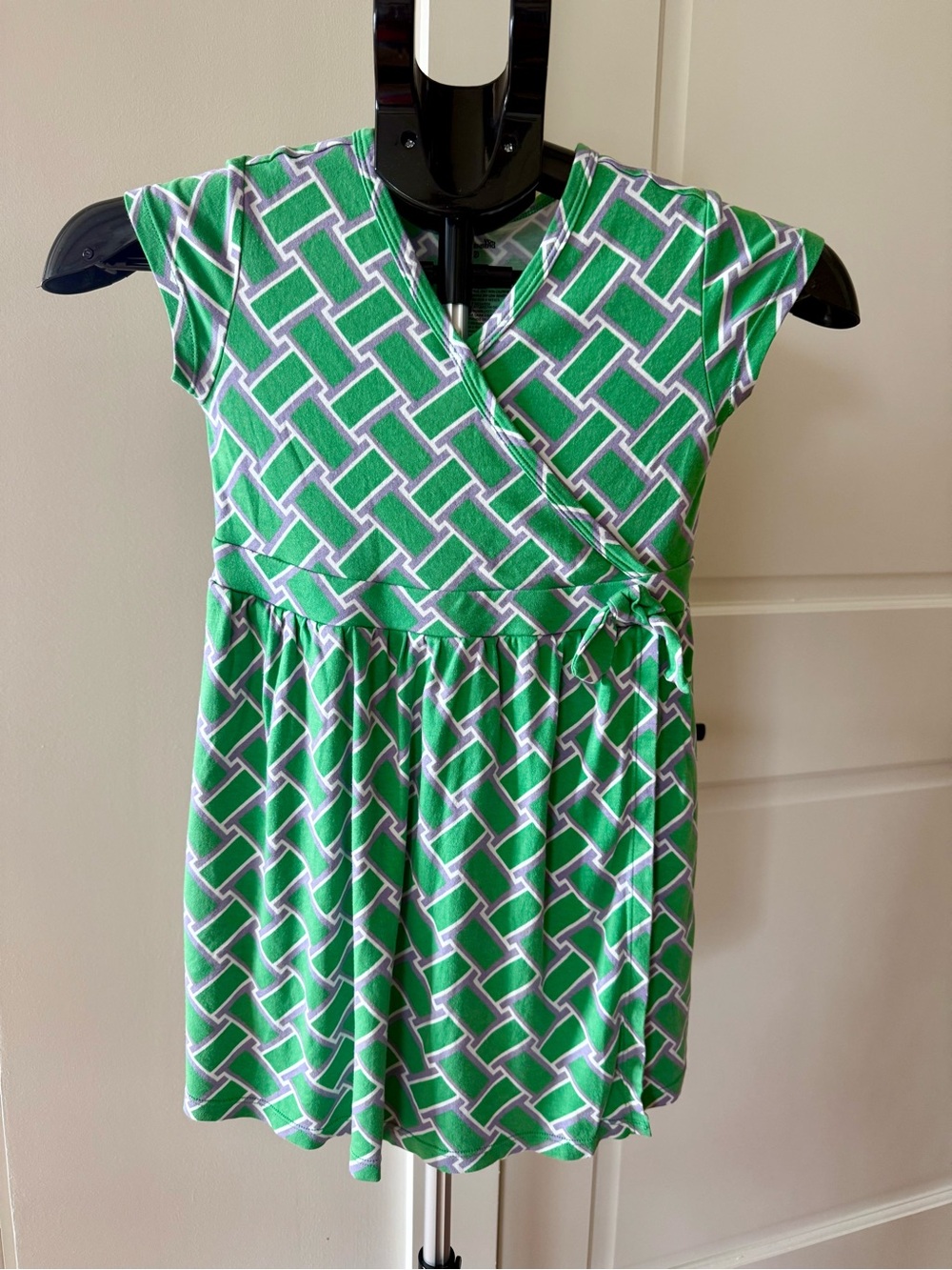 Diane Von Furstenberg for Target Girls Green and White Geometric Wrap Dress